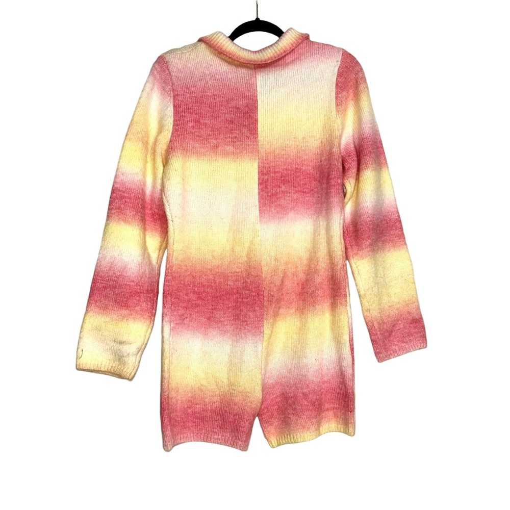 NWT Fashion Nova Olivia Ombre Long Sleeve Sweater Romper XL in Pink Combo - Picture 3 of 8